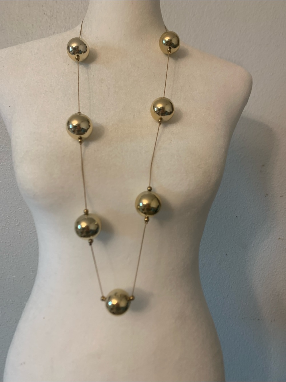 Gold Ball Statement Long Necklace - Women Jewelry
